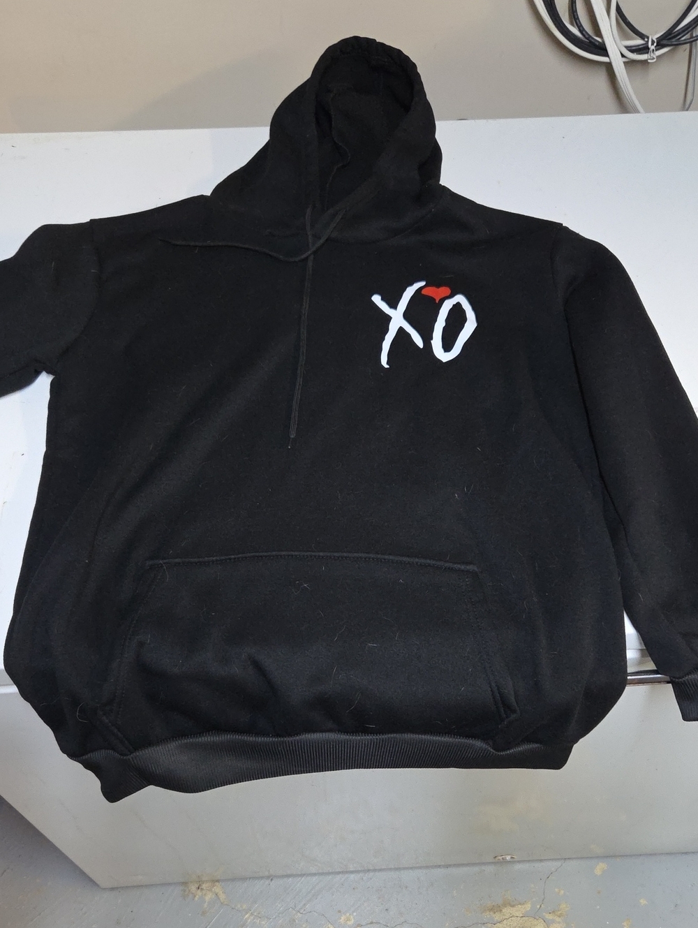 The Weeknd XO Logo Black Hoodie Pullover Sz L